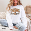 Give Thanks Pumpkin Varsity Gildan Crewneck Sweatshirt