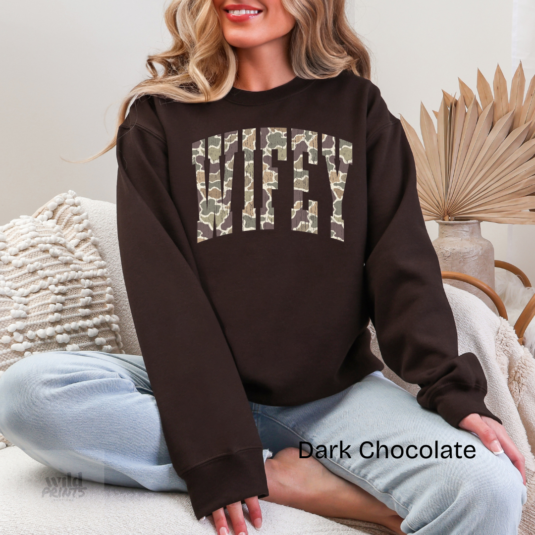 WIFEY Camo Sweatshirt