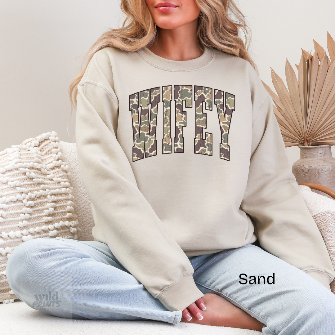 WIFEY Camo Sweatshirt