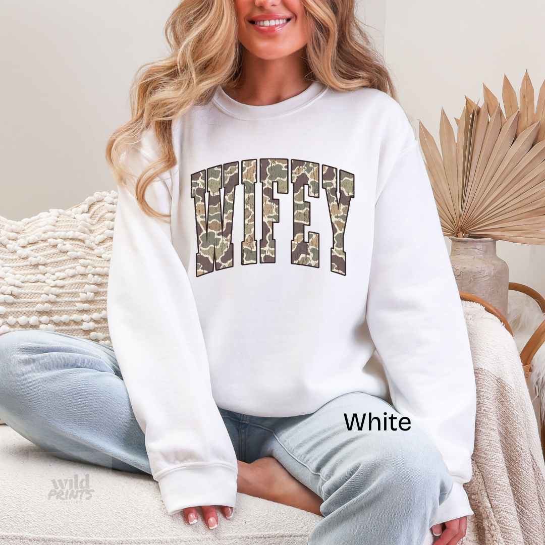 WIFEY Camo Sweatshirt