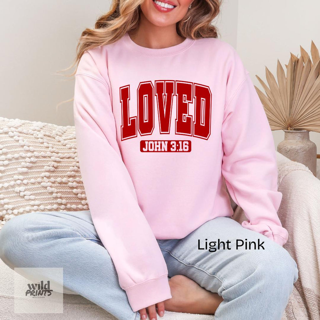 Loved John 3:16 Gildan Crewneck Sweatshirt