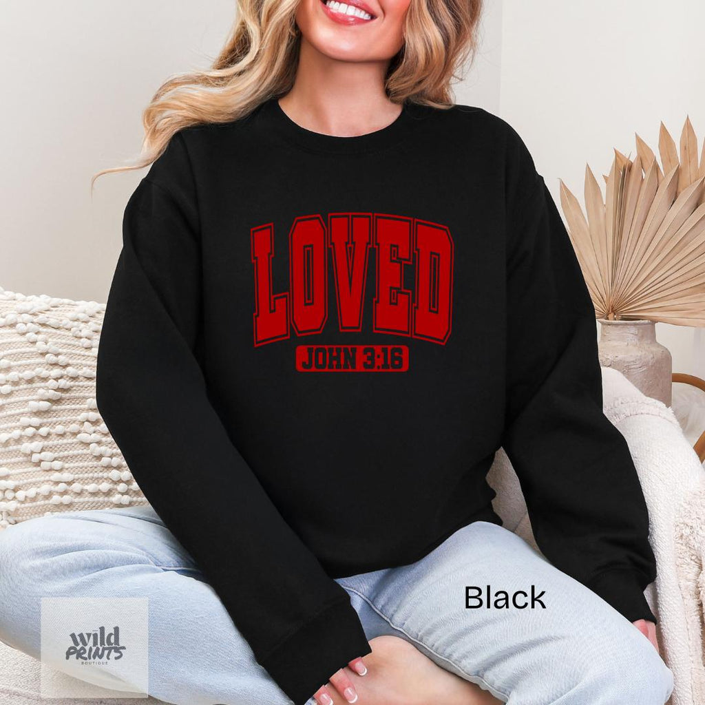 Loved John 3:16 Gildan Crewneck Sweatshirt