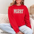 MERRY Leopard Varsity Gildan Crewneck Sweatshirt
