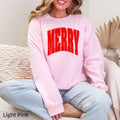 MERRY Arched Varsity Gildan Crewneck Sweatshirt