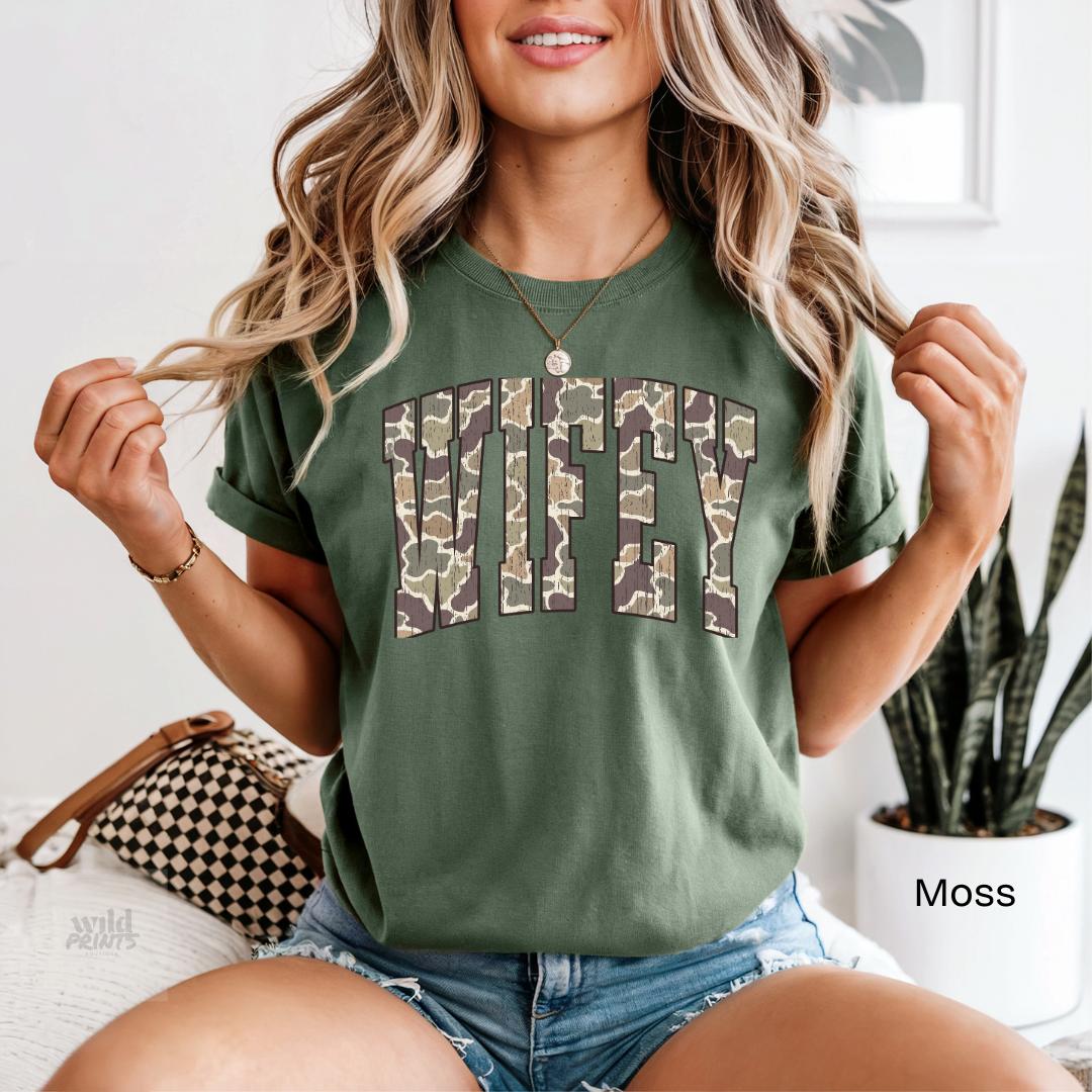 WIFEY Camo Comfort Colors T-Shirt