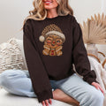 Peek-Through Gingerbread Leopard Santa Hat Gildan Crewneck Sweatshirt