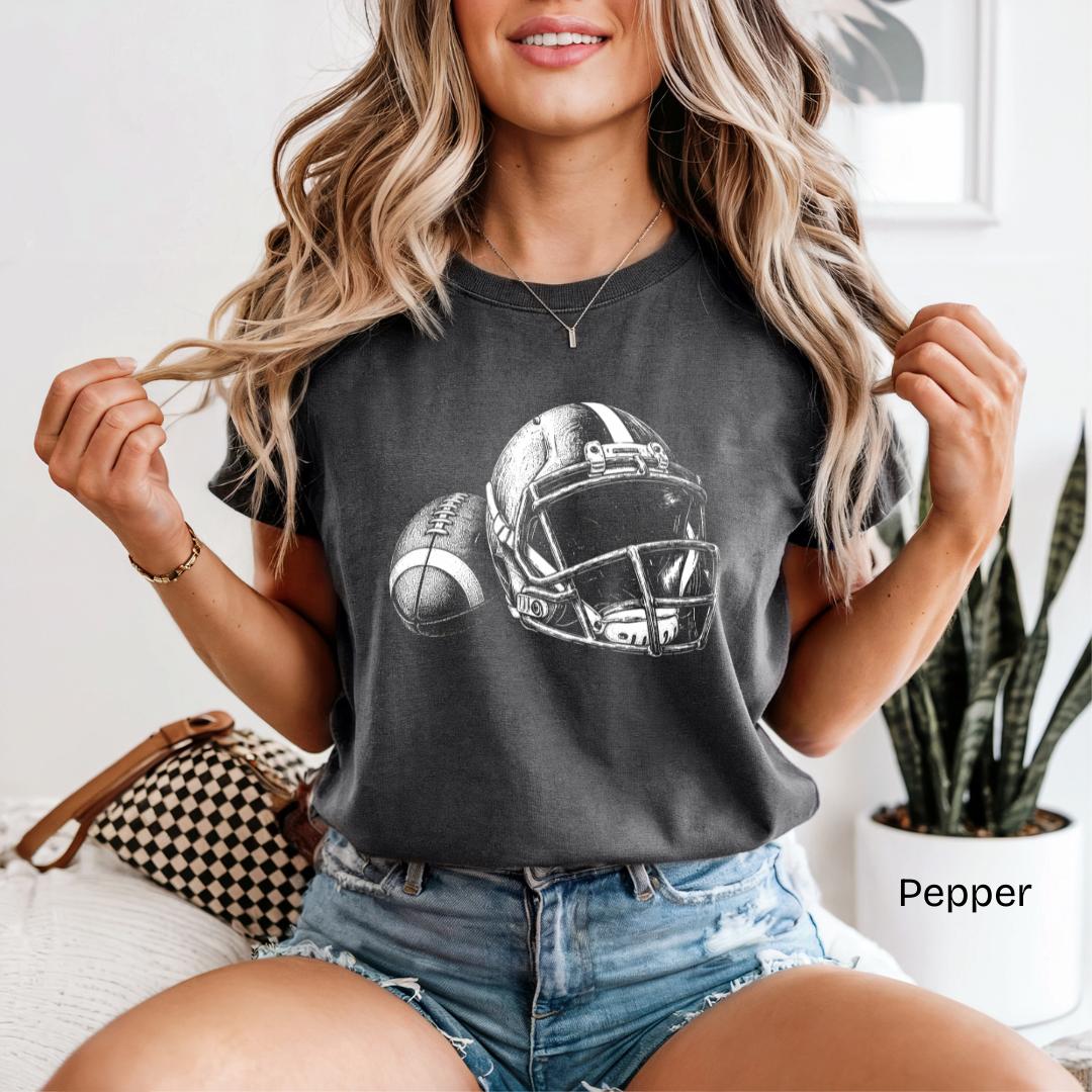 Vintage Football Helmet Comfort Colors T-Shirt