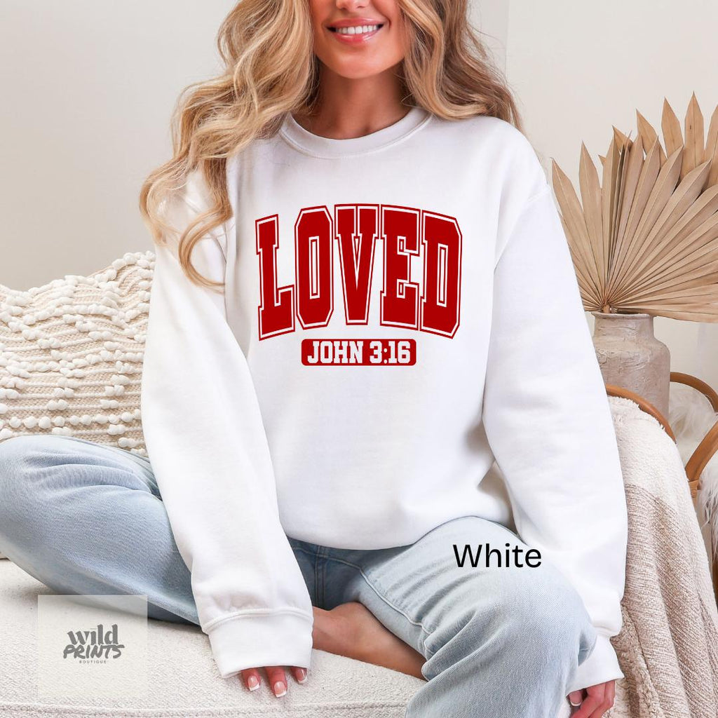 Loved John 3:16 Gildan Crewneck Sweatshirt